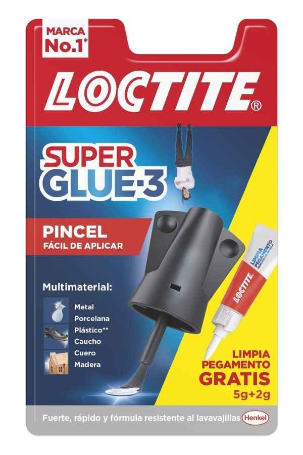 1465 Pegamento rapido SUPER GLUE 3 de Loctite con pincel 5 gramos limpia pegamento de regalo